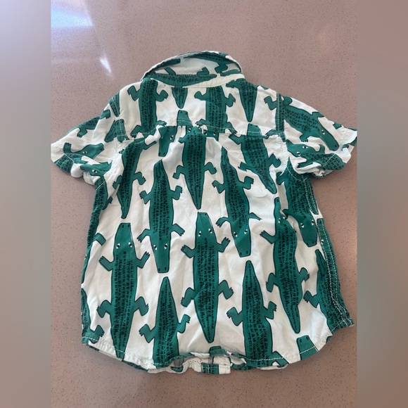 Cat & Jack Baby Boys' Alligator Challis Short Sleeve Button Down Shirt 18 M - Picture 3 of 6